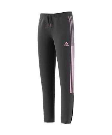 adidas Girls' Tiro Track Pants, Grey Six/Clear Pink, Large