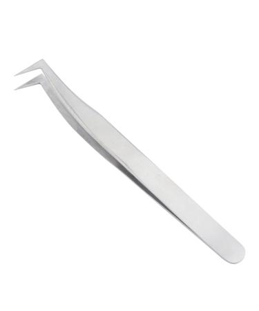 L-shaped precision tweezers made of stainless steel curved pointed for volume eyelash extension