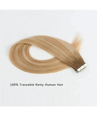 ABH AMAZINGBEAUTY Rooted Highlights Remy Tape in Hair Extensions 16 20pcs 50g Ash Brown Dirty Blonde Platinum Blonde R8-12/60 - Buy Online on GoSupps.com