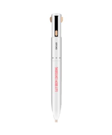 Eyebrow Contour Pen 4 in 1 Makeup Pen Multifunctional Long Lasting Rotate Defining Highlighting Eye Brow Pencil Medium 2# Medium