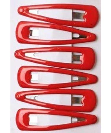 La Peach Fashions Girls Epoxy Coated School Colour Snap Clips Hair Clip Sleepies Size 5 cm (Red)