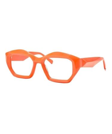 Fashion Blue Light Blocking Computer Readers Anti UV Reading Glasses Eyewear Flat Light Mirror for Women/Men 3.00 Orange