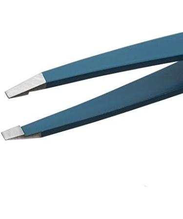 Cliganic Professional Slant Tip Eyebrow Tweezers for Men & Women - Stainless Steel Precision Tool for Facial Hair Plucking - Blue, 90 Days Warranty - Buy Online on GoSupps.com