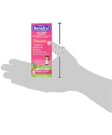 Children's Benadryl Antihistamine Allergy Relief Liquid - Dye-Free, Bubble Gum Flavored - 4 Oz - Buy Online on GoSupps.com