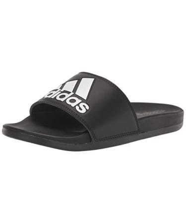 adidas Unisex-Adult Adilette Comfort Slide Sandal 12 Women/11 Men Black/White/Black