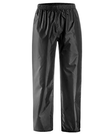 AXESQUIN Men's Rain Pants Waterproof Lightweight Packable Windproof Rain Over Pants Hiking Fishing Outdoor Trousers Black Large
