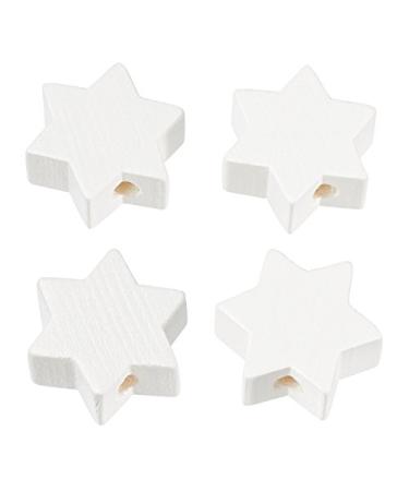 Color play jewelry accessories wooden star 19.5mm pacifier chain 2 pieces (white)