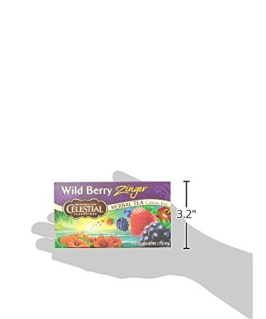 Celestial Seasonings Wild Berry Zinger Herbal Tea - Caffeine Free, 20 Bags - 1.7 oz - Buy Online on GoSupps.com