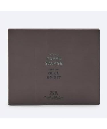Zara Man Green Savage + Blue Spirit Cologne for Men Fragrance Set EDT Eau De Toilette 2x 90 ML (3.04 FL OZ) - Buy Online on GoSupps.com