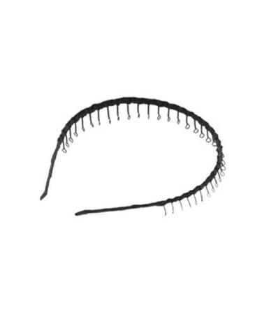 Black metal twisted wire comb headband