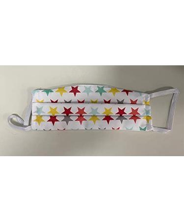 Washable fabric mask reusable 2 layers for children from 3 to 12 years (white stars)