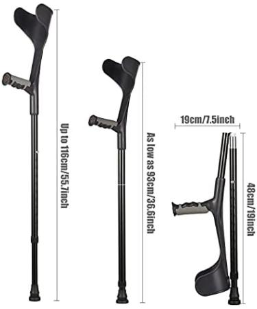 Folding Crutch for Adults (Pair) Black/Silver Lightweight Folding Crutches for Men/Women Ergonomic Adjustable Walking Aids Prosperous - Buy Online on GoSupps.com