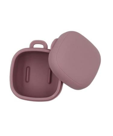 Nagris Silicone Soother Holder Lost-Prevent Toddler Pacifier Holder Grade Baby Teether Organizer Case Teether Storage Box Nipple Storage case Purple