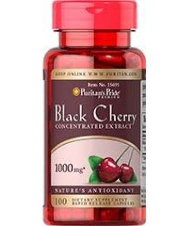 Puritan's Pride Black Cherry 1000 mg - 300 Capsules (3 Pack) - Made in USA | Buy Now for International Shipping - Buy Online on GoSupps.com