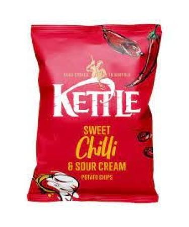 Wowboxme Kettle Handcooked Crunchy Crisps Pack of 12 sharing bags of 130g (sweet chili)