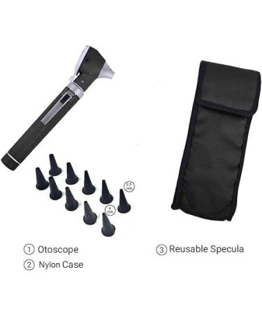 SLITETECH Mini Fiber Optic Otoscope - Portable Magnification Otoscope for Adults & Children (Black) | International Shipping Available - Buy Online on GoSupps.com