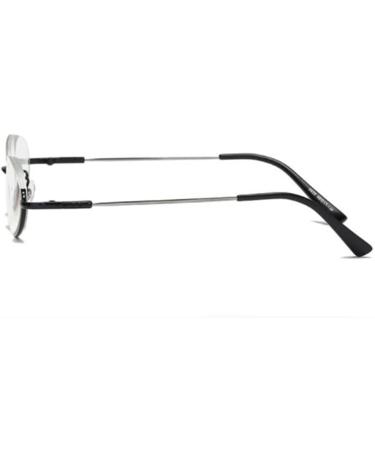 Buli Oval Reading Glasses +1.5 | Stylish Semi-Circular Black Glasses for Men & Women | Blue Light Blocking Reading Help - Buy Online on GoSupps.com