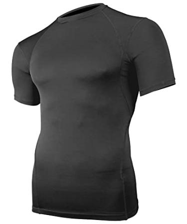 Epic Youth Short Sleeve Compression Crew Shirts Small Black
