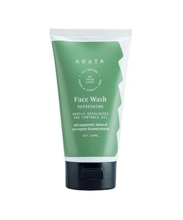 Natural Refreshing Face Wash with peppermint lemon oil & organic Flax seeds extract All Skin Types All Natural Vegan & Cruelty Free Detoxifies gently Exfoliates & controls oil for Women & Men