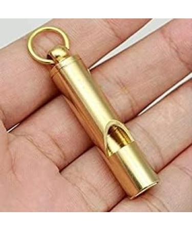 Premium Loudest Brass Emergency Whistle - One Piece Design for Outdoor Survival | Key-Chain or Neck Strap Attachment - Buy Online on GoSupps.com