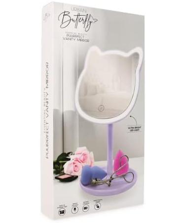 Cat Ears LED Makeup Mirror Violet Purple | Perfect Gift for Teens | Touch Control - Buy Online on GoSupps.com