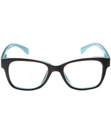 ICU Eyewear Screen Vision Blue Light Filtering Glasses - Large Lifted Oval in Black/Turquoise for Eye Protection | International Shipping Available - Buy Online on GoSupps.com