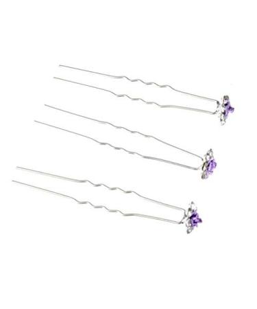 Rbenxia 20 Pcs Rhinestone Hair Pins 2.4 Inches - Purple Wedding Bridal Prom Clips - Buy Online on GoSupps.com