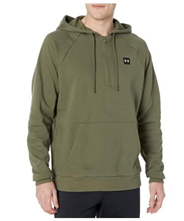 Under Armour Men's Rival Fleece 1/2 Zip Hoodie (390) Marine Od Green / / Onyx White X-Large Tall