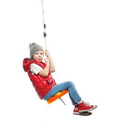 SUMMERSDREAM Disk Seat Swing Daisy Disc Monkey Swing Rope Tree Swing (Orange)