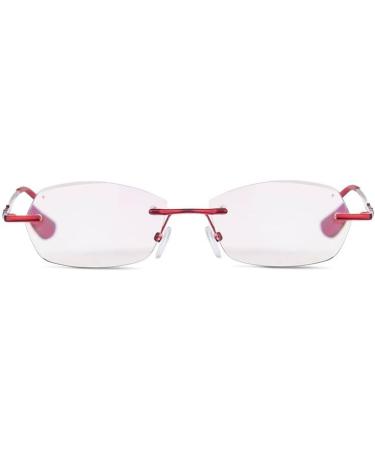 Fuqinqingoz Red Anti-Blue Light Reading Glasses +100 - Stylish Glare Protection for Women - Buy Online on GoSupps.com