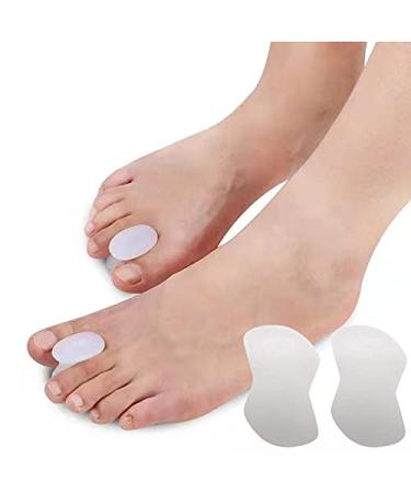 RooRuns 6 Pieces(3 Pair) Toe Separators for Overlapping Toes  Bunions  Hallux Valgus Relief  1/2 Inch Thick Gel Orthopedic Bunion Corrector Toe Spacers Bunion Pads for Women Men  Big Toe L Size Large (3 Pair) 6pcs white