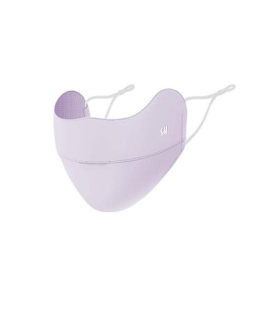 NAERTFD sun protection mask summer lady's full face-sun protection mask breathable ice skating veil outdoor sports sun protection mask 1 piece (size: purple_ average size)