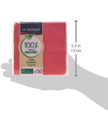 Buy FSC Certified Red Paper Napkins - Recyclable & Biodegradable - 50 Pack - 24x24 cm - Le Nappage - Buy Online on GoSupps.com