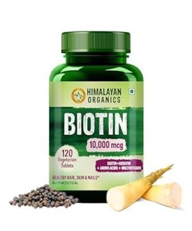 MAGICHOOD Organics Biotin 10000 MCG Supplement for Men and Women with Keratin+Amino Acids+Multivitamin for Healthy Hair Skin & Nails -120 Vegetarian Tablets