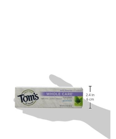 Tom's of Maine Whole Care Fluoride Whitening Toothpaste, Spearmint 4.7oz 2-Pack - Buy Online on GoSupps.com