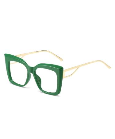 Anti Glare Computer Readers Blue Light Blocking Presbyopic Glasses Reading Glasses Oversized Flat Light Mirror Women +1.00 Green-tortoiseshell