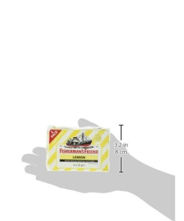Fisherman's Friend Lemon Sugar-Free Cough Drops - Pack of 4 (4 x 25g) | International Shipping Available - Buy Online on GoSupps.com