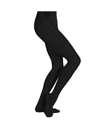 Body Wrappers Ultimate Shimmer Footed Tights, Black, Medium