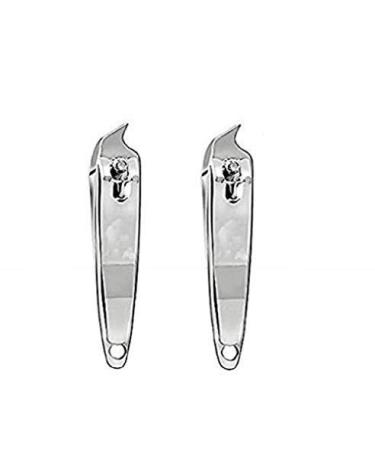 VNDEFUL 2PCS Slanted Edge Stainless Steel Nail Clippers  Manicure Pedicure Trimmer Without File  Silver