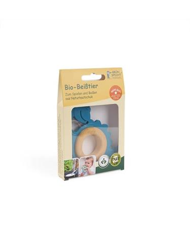 Gr npecht Organic Rubber Bites & Wooden Ring - BPA-Free Dental Aid & Toy for Gums Fine Motor Skills Dinosaur Design Blue (688-00) - Buy Online on GoSupps.com