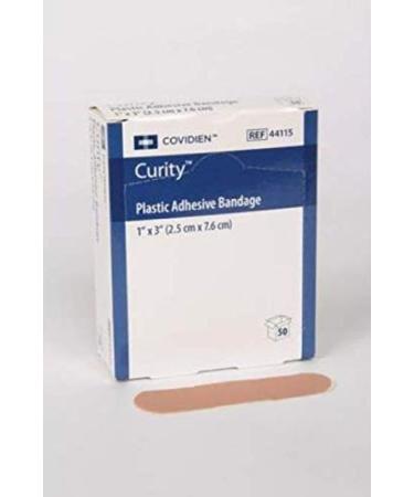 Covidien 44115 Curity Plastic Bandage 1" x 3" Size (Pack of 72)