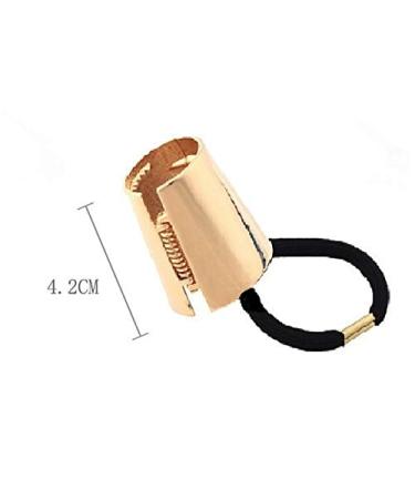 Gothic Punk Metal Hair Ties Set - 2PCS Ponytail Holders with Hair Cuff Clips in Gold and Silver - Hair Accessory for Women and Girls - Buy Online on GoSupps.com