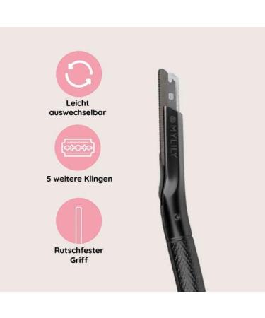 Mylily Metallic Black Eyebrow Razor for Women | Facial & Dermaplaning Razor | Precision Eyebrow Knife for Smooth Skin - Buy Online on GoSupps.com