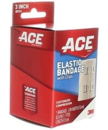 ACE 207314 Elastic Bandage with E-Z Clips 3-Inch x 64-Inch for Compression & Support | Fast International Shipping - Buy Online on GoSupps.com