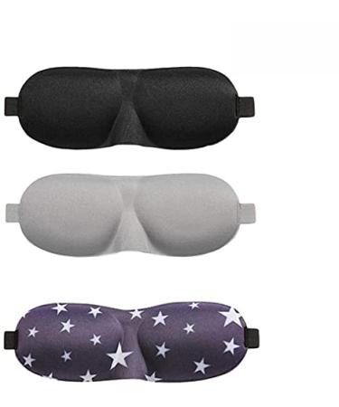 3D Sleep Mask - 3 pcs Sleeping mask with Innovative Domed Shape Design - Contoured Eye Mask for Sleeping for Men Women - Create Total Darkness and No Pressure On Your Eyes
