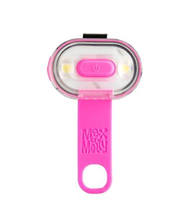 Max & Molly USB Rechargeable Ultra Bright LED Light, 100% Waterproof, Stretch Silicone Band Securely Attaches as Essential Safety Dog Collar Light, Nightime Walking, Running, Kayaking and Biking Pink