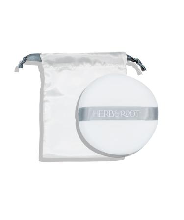 Large Powder Puff (6 inch) and Matching Satin Carrying Bag for Loose Body Powder. Super Soft Puff Made with Premium Velour Satin Ribbon Handle. Great for Travel Herb & Root