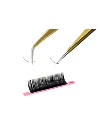 Gold Stainless Steel Eyelash Extension Tweezers - Straight and Curved Tip Set - Buy Online on GoSupps.com