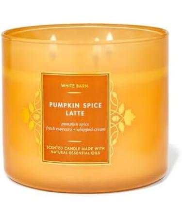 Buy Bath & Body Works White Barn 3-Wick Candle with Essential Oils - Pumpkin Spice Latte - 14.5 oz | International Shipping Available - Buy Online on GoSupps.com