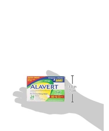 Alavert Allergy Relief 24-Hour - 60 Count Citrust Burst Flavor Non-Drowsy Antihistamine Tablets - Fast Shipping Worldwide - Buy Online on GoSupps.com
